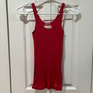 ABERCROMBIE KID’S Ribbed Stretchy Tank Top - red/pink, size S